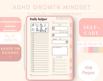 ADHD Growth Mindset Planner,  Adhd GoodNotes Planner, Adhd Adult Planner, Planner Adhd, ADHD Planner, Adhd Digital Daily Planner