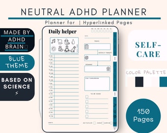 Neutral ADHD Digital Planner, ADHD Planner Adult, ADHD Journal, Adhd Planner, Digital Planner, Adhd Productivity Planner, Life Planner