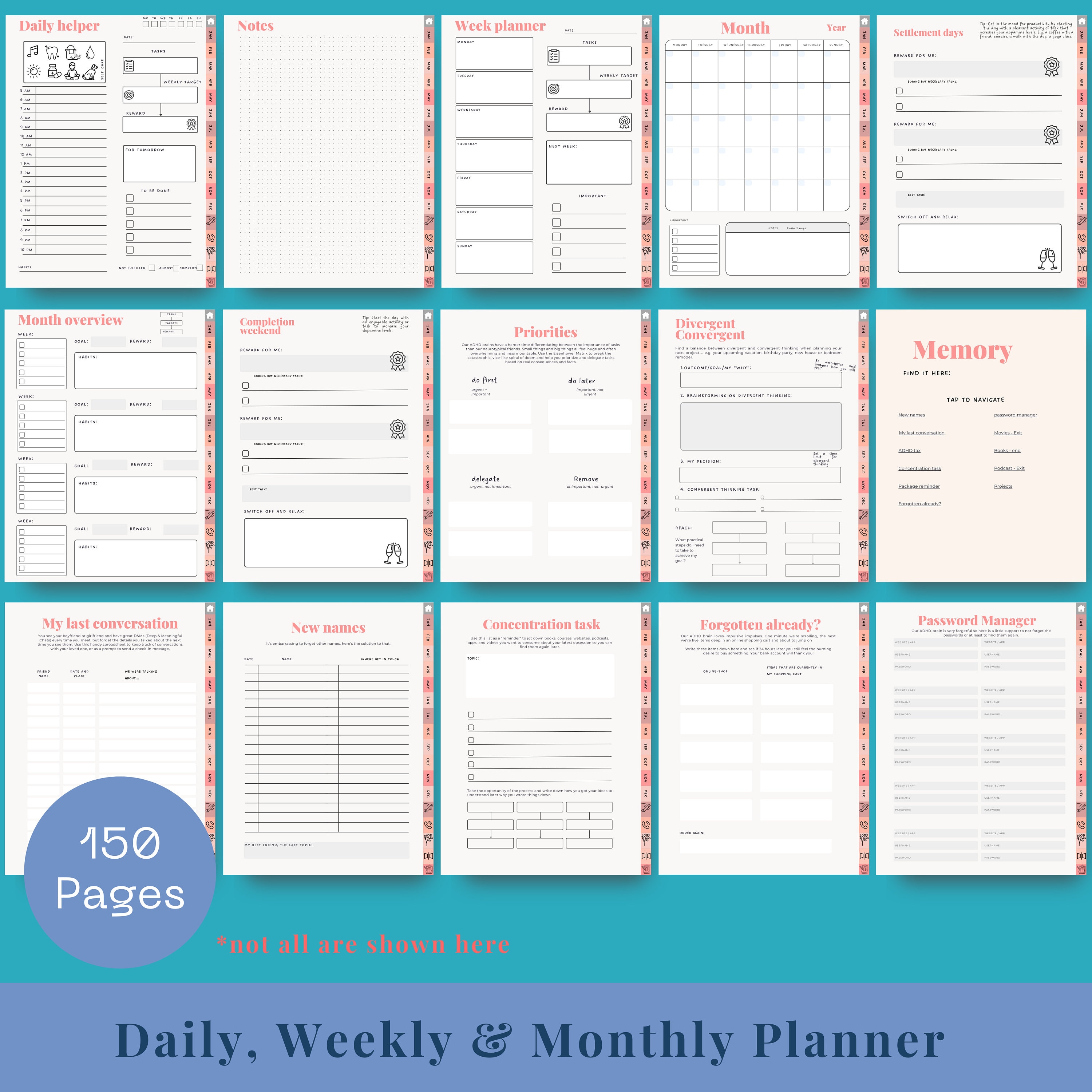 Neurodivergent Weekly Planner