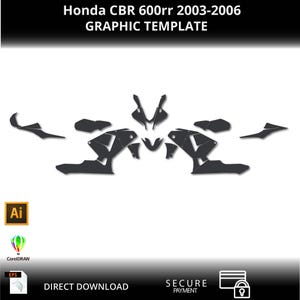 Honda CBR 600rr 2003-2006 Motorcycle 1:1 Vector Graphic Template