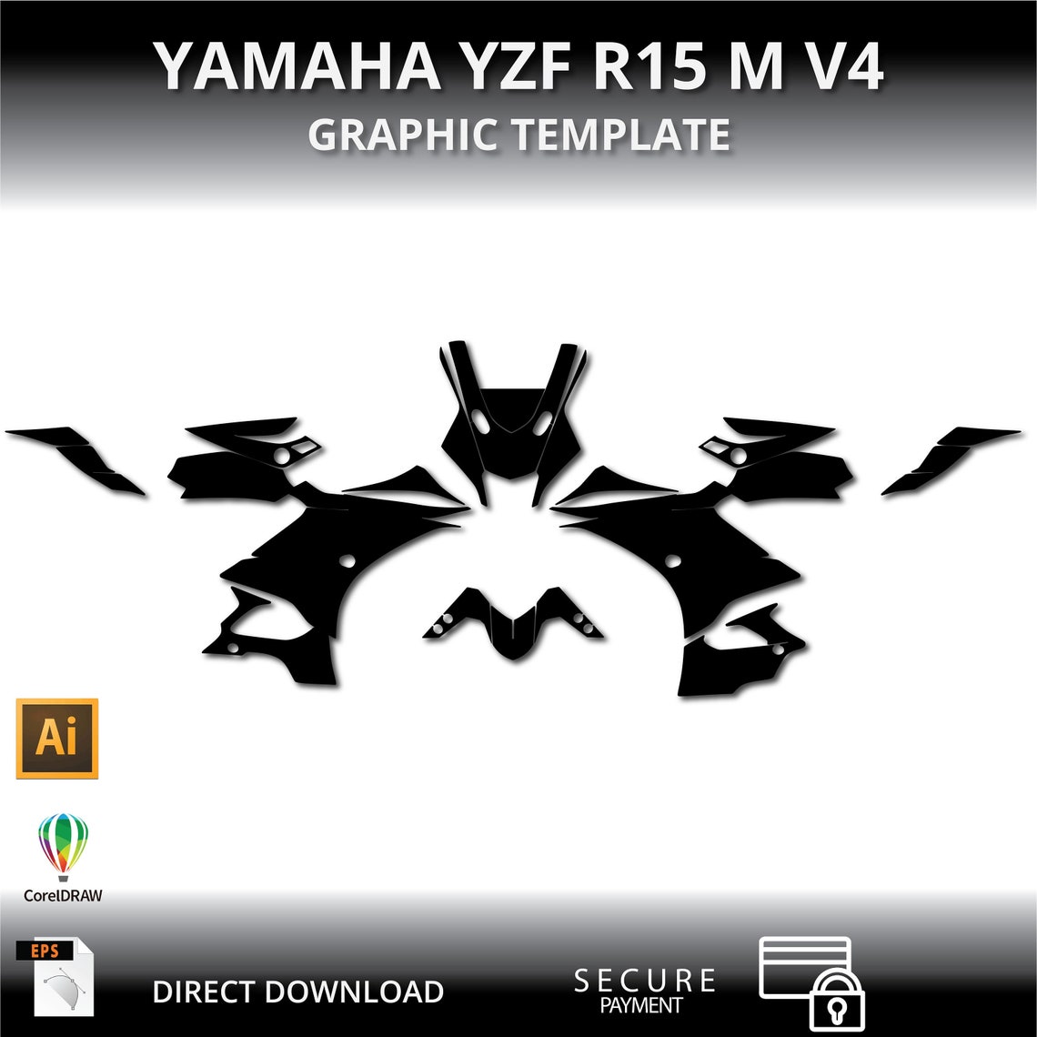 YAMAHA YZF R15 M V4 Motorcycle 1:1 Vector Graphic Template - Etsy