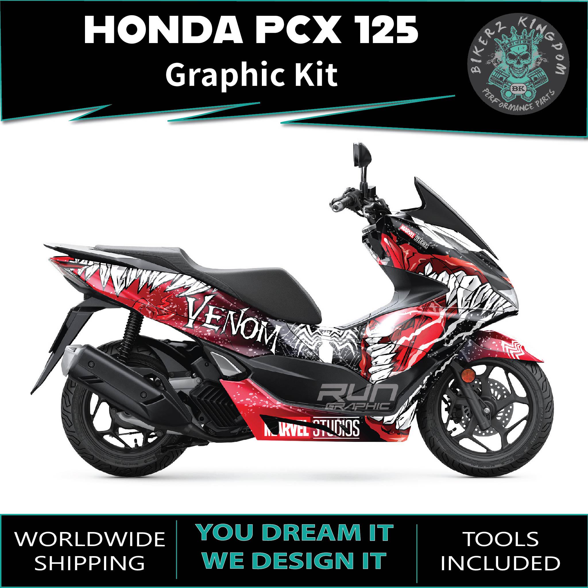 PCX125 黒&amp;赤 PCX125/ホンダ スペシャルエディション ロングスクリーン バーハンドル
