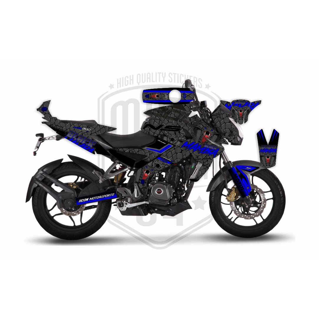 Bajaj Pulsar NS200 Black Mamba Theme Graphic Kit Decal Wrap Set Etsy