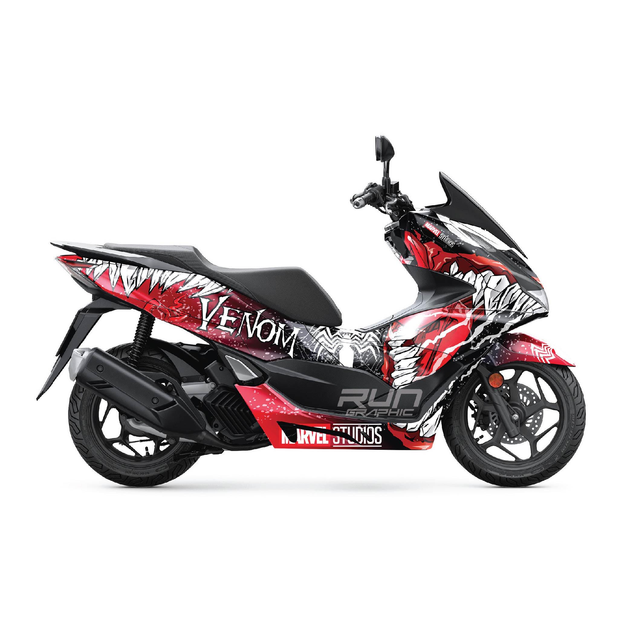ホンダ PCX 125 ヴェノム デカール ステッカーキット：高粘着、鮮やか