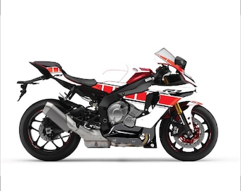 HUMAART カスタムデカール フルキット ビニールステッカー 適合 Supersport YZF-R1 YZF R1 2015 ヤマハ YZF R1 グラフィックキット 2015-2019 カスタムレースデザイン - Etsy 日本