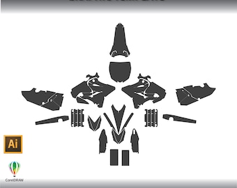 YAMAHA YZ 125 250  2020 Motorcycle 1:1 Vector Graphic Template