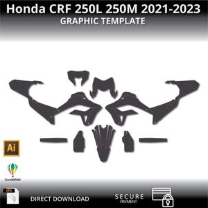 HONDA CRF 250L 250 M 2021-2023 オートバイ 1:1 ベクター グラフィック テンプレート