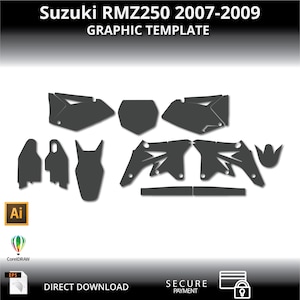 Suzuki RMZ250 2007-2009 1:1 Vector Graphic & Graphic Template
