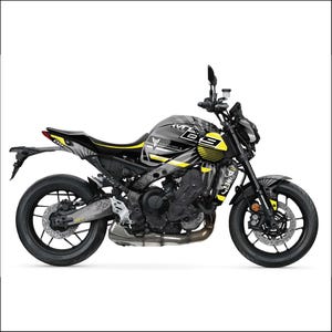 Yamaha MT09 2014 - 2024 High-Quality Grey and Yellow Design Graphic Kit Decal Wrap