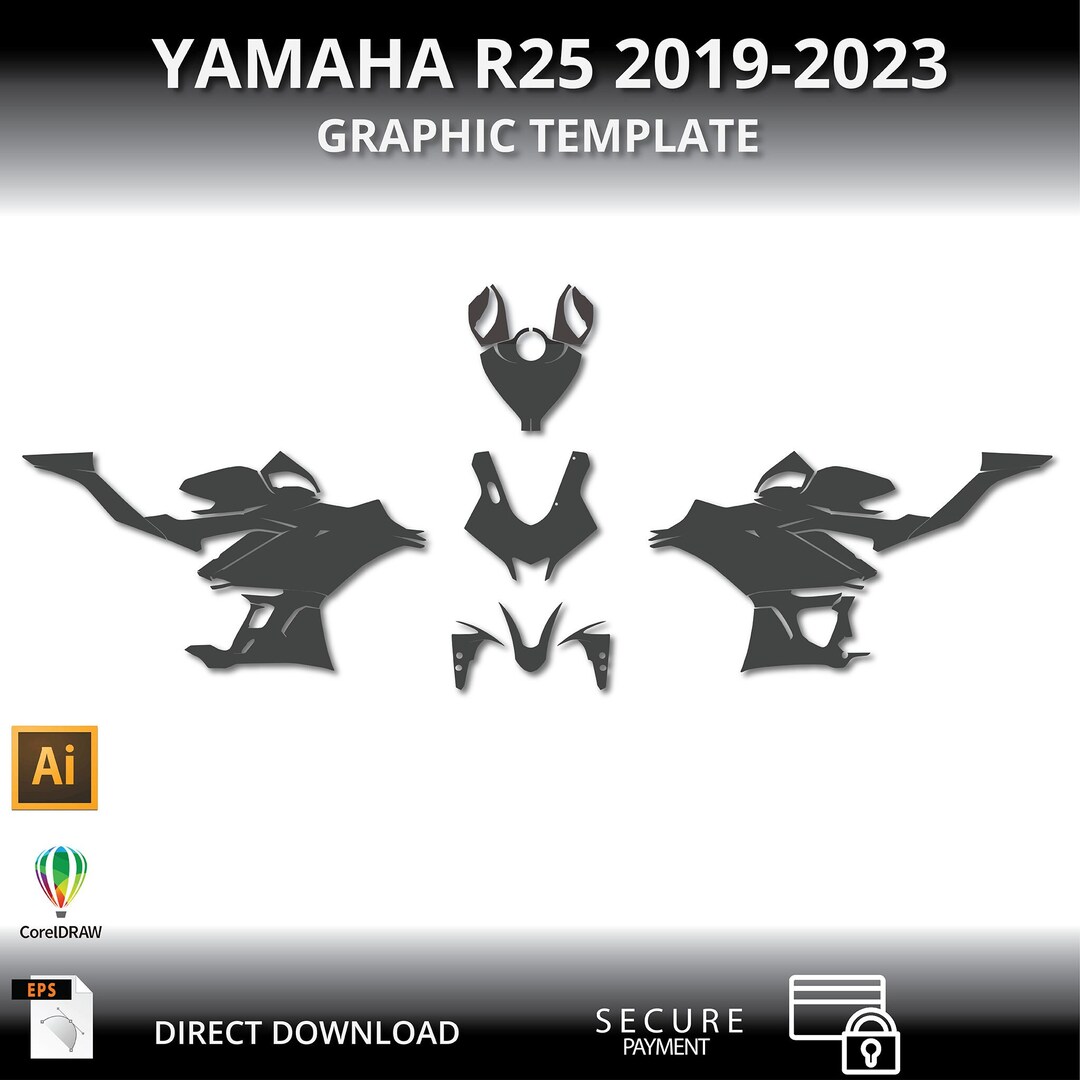Yamaha R3 R25 2019-2023 Motorcycle 1:1 Vector Graphic Template - Etsy