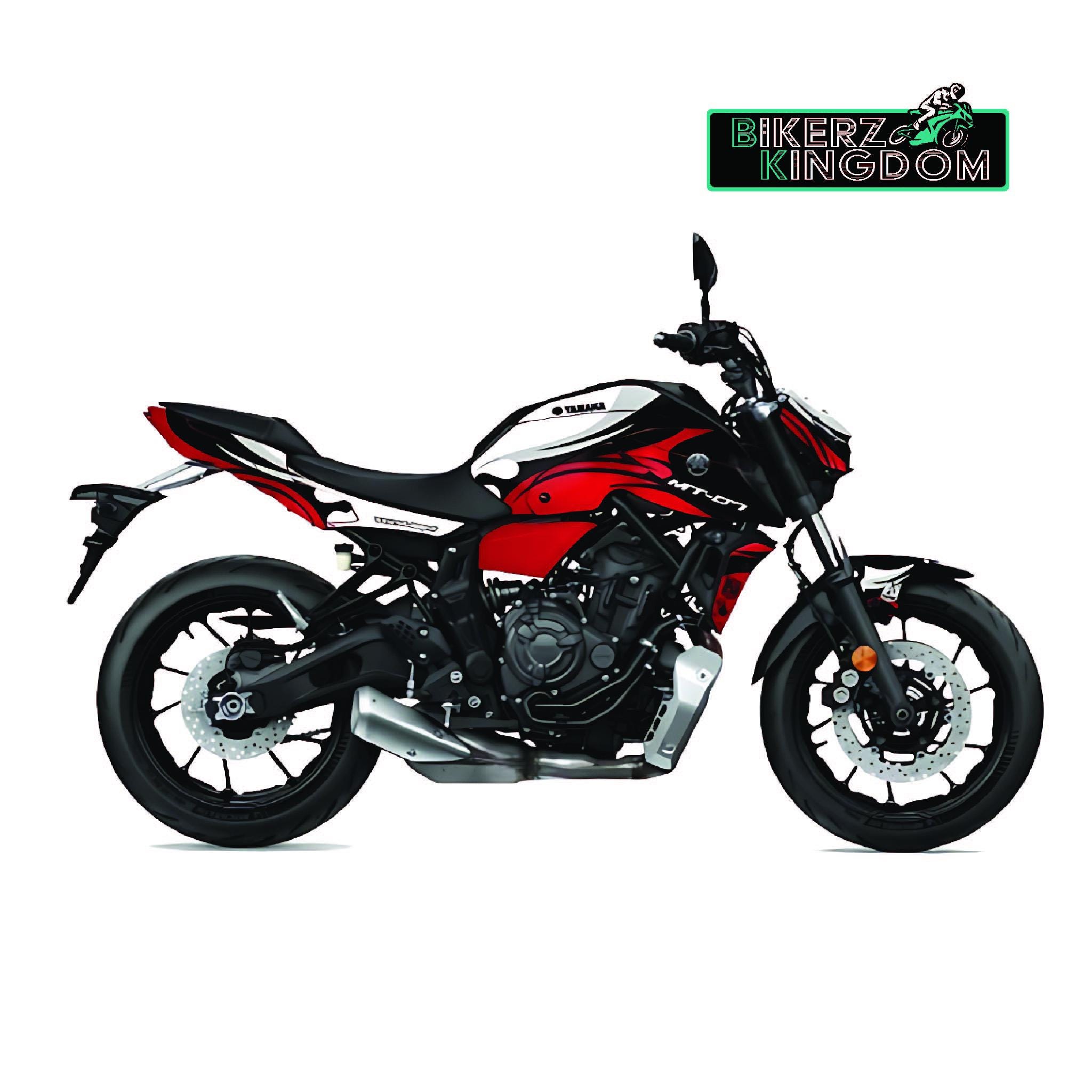 YAMAHA バイクシート 赤白 未使用 ヤマハ MT07 グラフィックキット：ホワイト＆レッド バイク用デカール