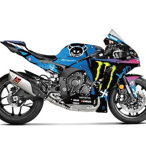 Custom Yamaha YZF R1 Monster Energy Graphic Kit 2020-2024 Graphic Kit - High-Quality Decals & Designs