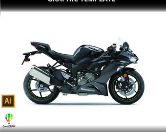 KAWASAKI NINJA ZX-6R 2019-2023 Motorcycle 1:1 Vector Graphic