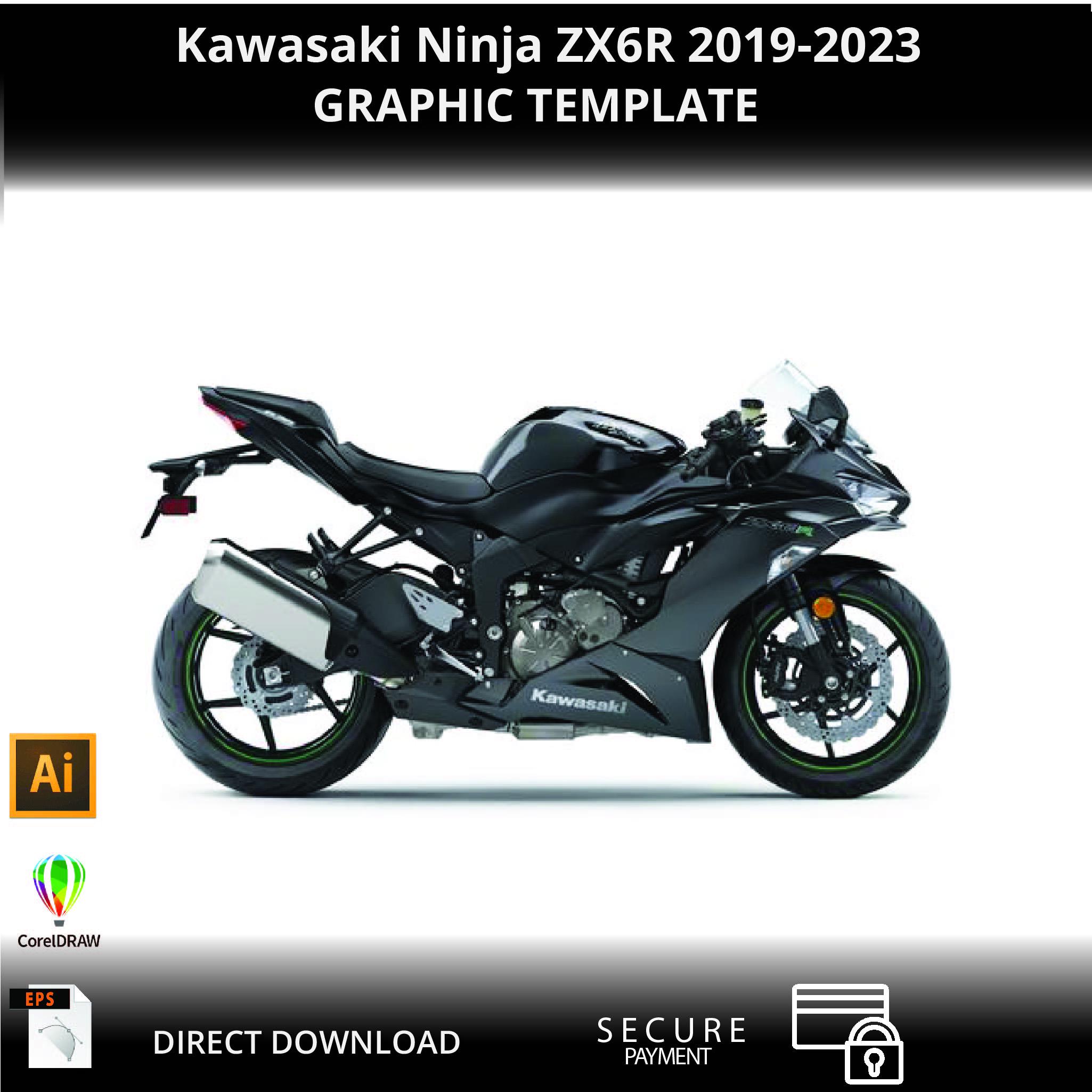 KAWASAKI NINJA ZX-6R 2019-2023 Motorcycle 1:1 Vector Graphic