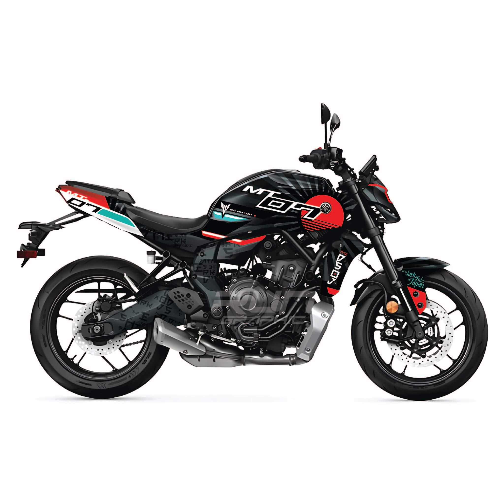 Yamaha MT07 2025 Sunrays Graphic Kit: Motorcycle Vinyl Decal 