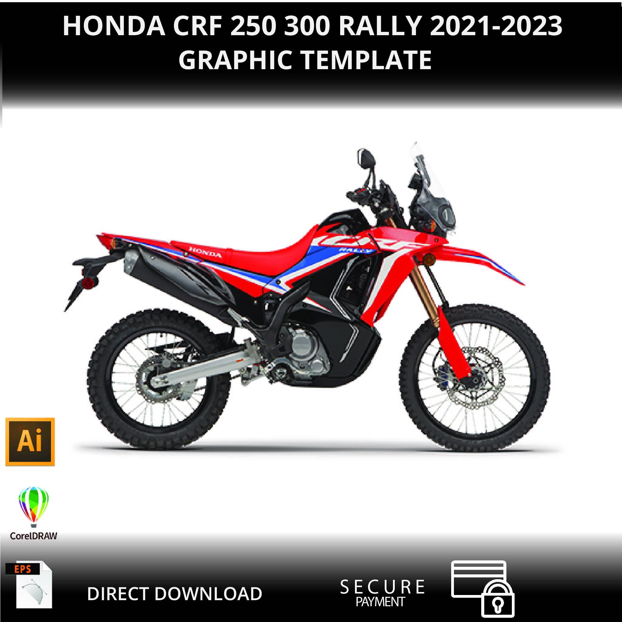 HONDA CRF 250 300 RALLY 2021-2023 Motorcycle 1:1 Vector Graphic
