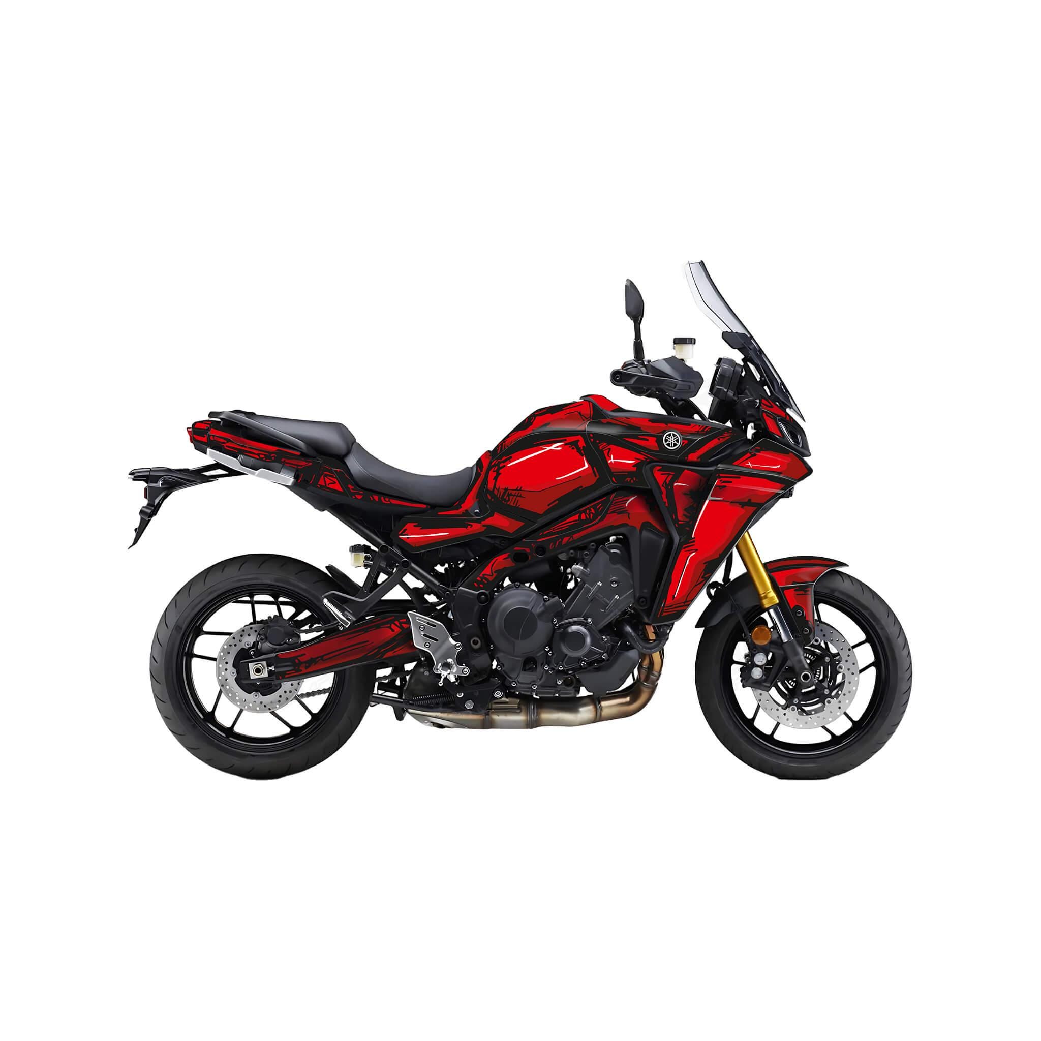 Yamaha Tracer 9 2020-2024 Red Cartoon Graphic Kit: Motorcycle