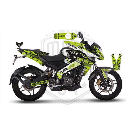 Rossi Shark Graphic Kit for Bajaj Pulsar NS200, High-quality Bike