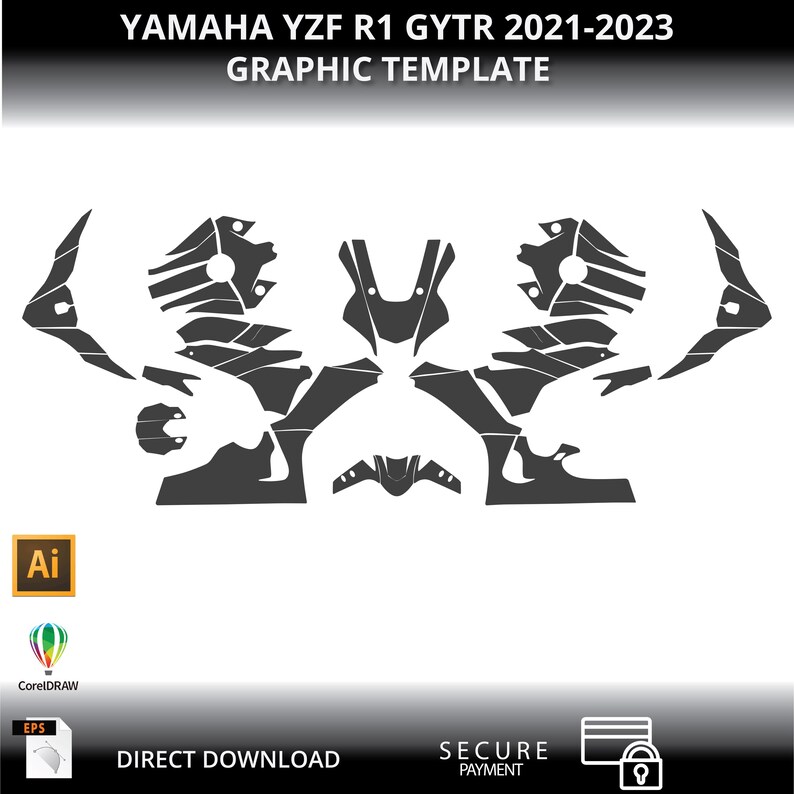 Gytr Graphics YAMAHA YZF R1 GYTR 2021-2023 1:1 Vector Graphic & Graphic Template - Etsy