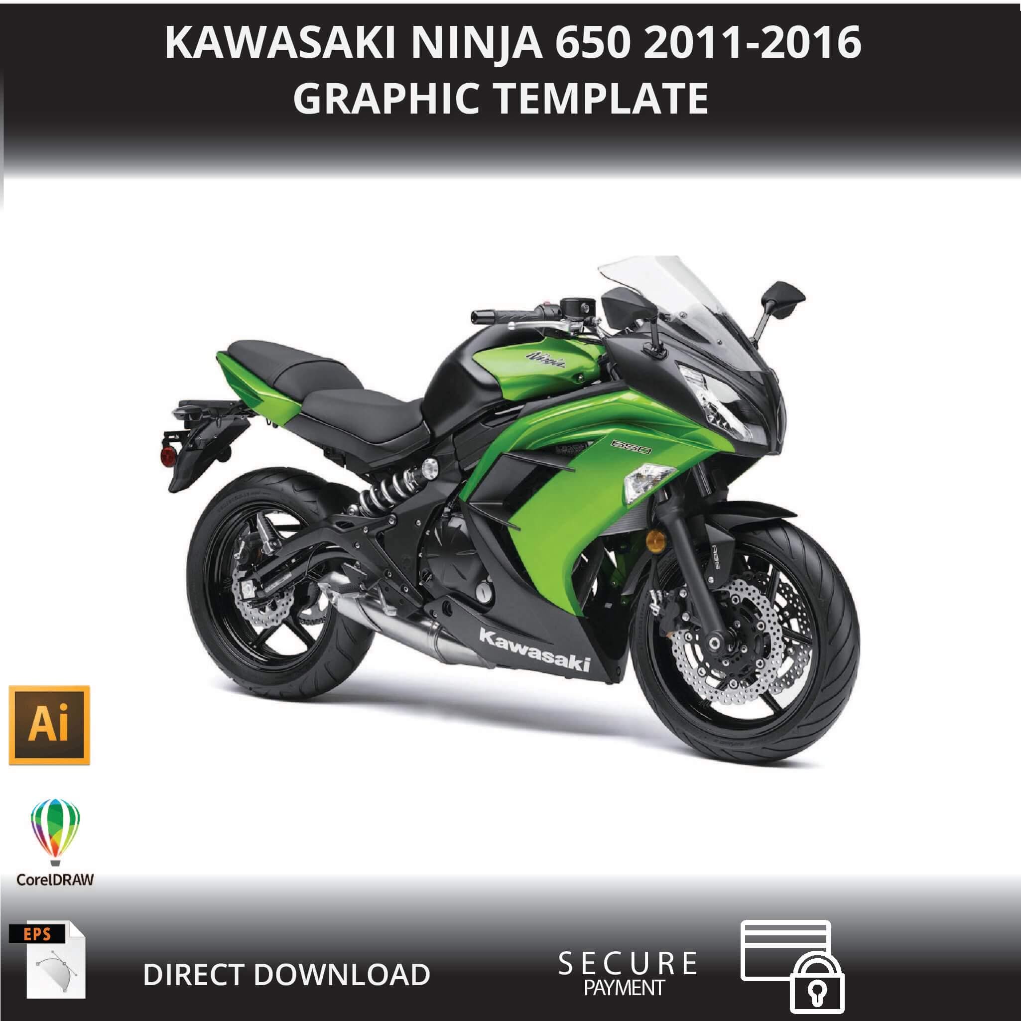 KAWASAKI NINJA 650 2011-2016 Motorcycle 1:1 Vector Graphic