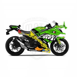 Kawasaki Ninja 300 2013-2017 Rossi Shark Theme Graphic Decal Wrap Sticker Set