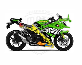 Kawasaki Ninja 300 2013-2017 ZX-3R Theme Graphic Decal Wrap