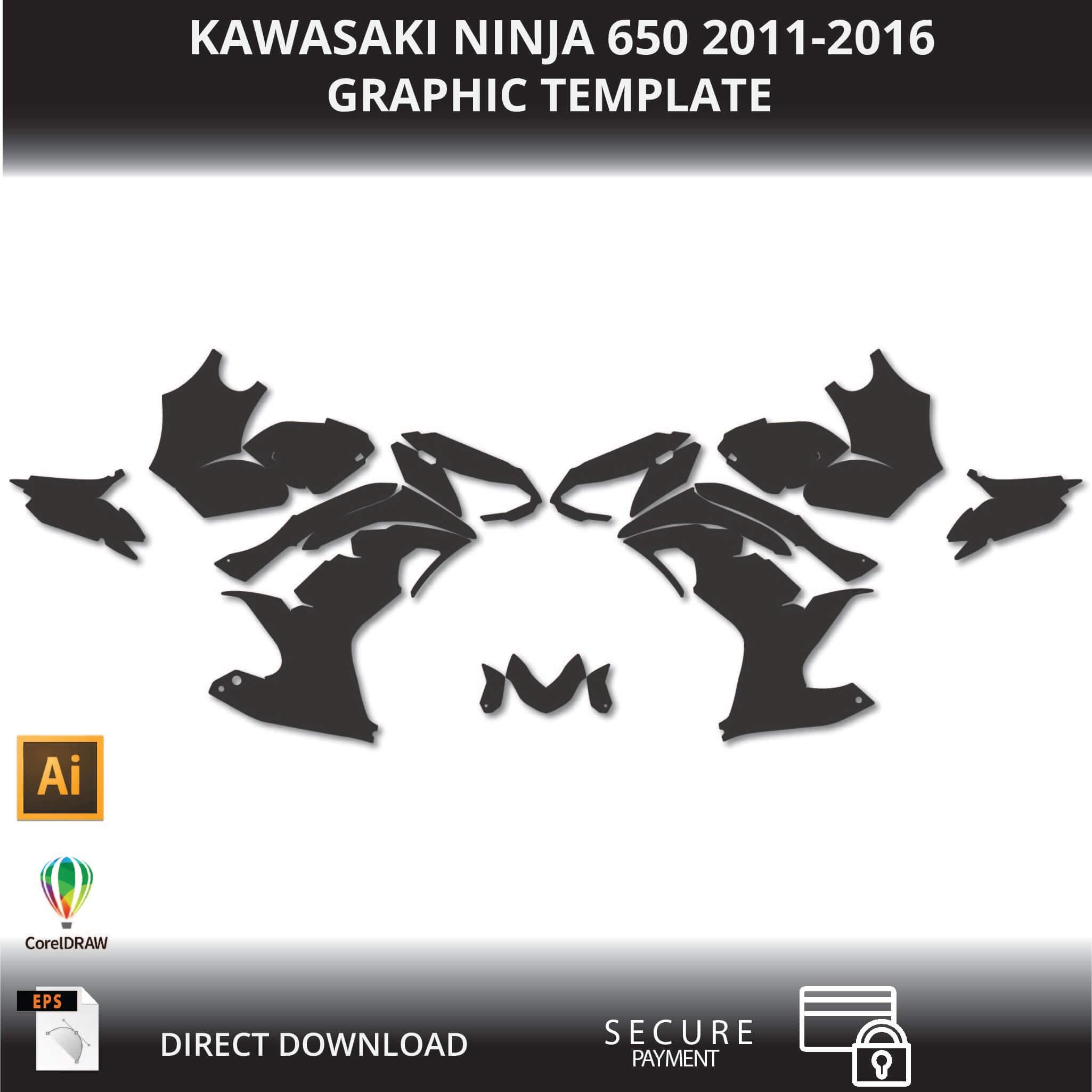 KAWASAKI NINJA 650 2011-2016 Motorcycle 1:1 Vector Graphic