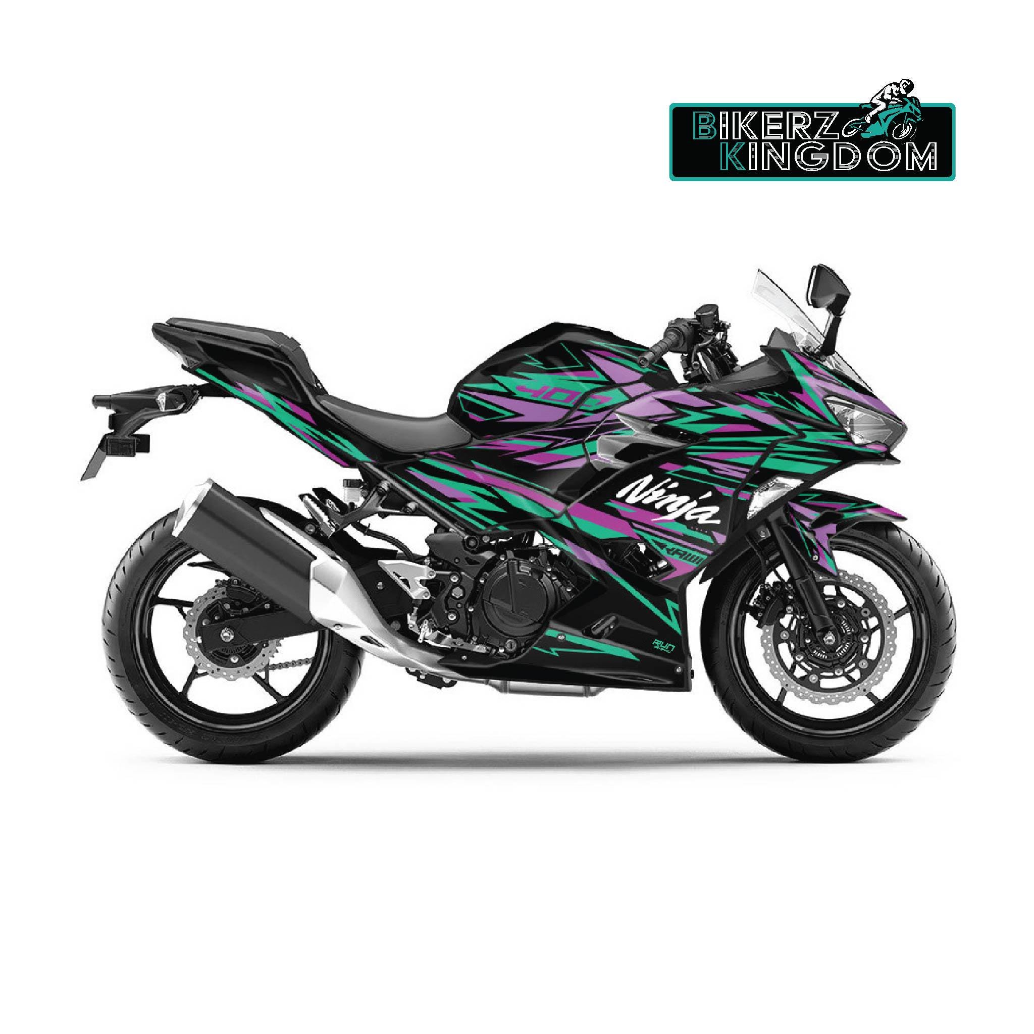 Kawasaki Ninja 400 2018-2024 Funky Zigzag Shapes Theme Graphic