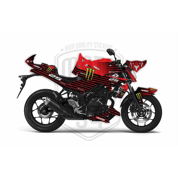 Yamaha MT-03/MT-25 Monster Energy Graphic Kit: Custom Decal Wrap