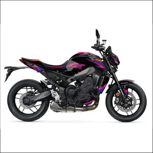 Yamaha MT09 2014 - 2024 High-Quality Black and Pink Design Graphic Kit Decal Wrap