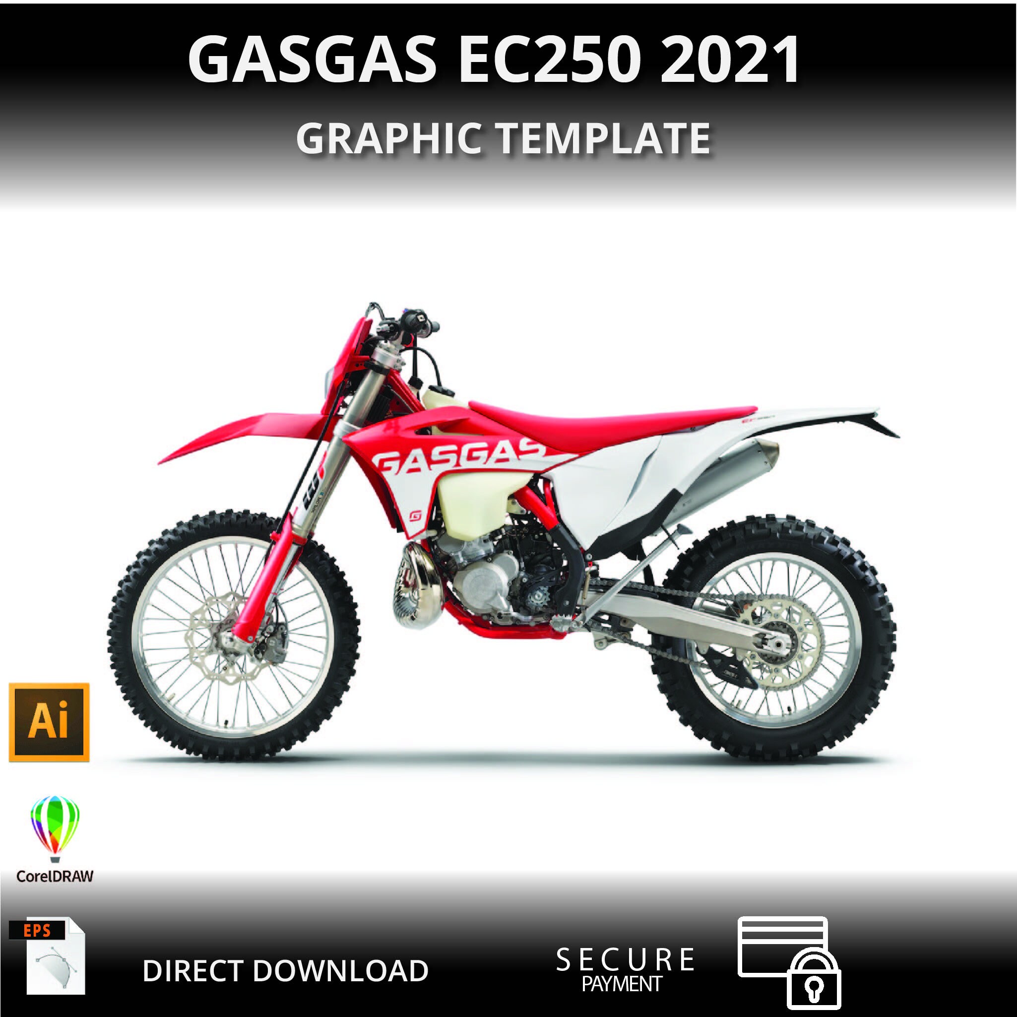 Gasgas 2021-2023 EC250 MC450F MC350F MC250F Motorcycle 1:1 Vector 
