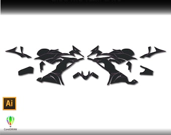 Ninja Zx-6r Motorcycle EPS - SVG - PNG - Dxf Vector Art - Cricut