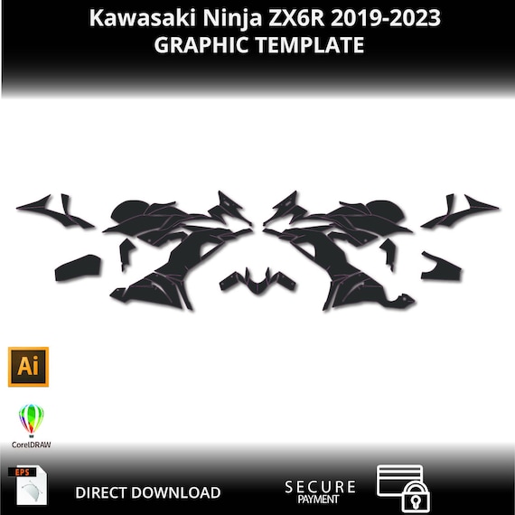 KAWASAKI NINJA ZX-6R 2019-2023 Motorcycle 1:1 Vector Graphic