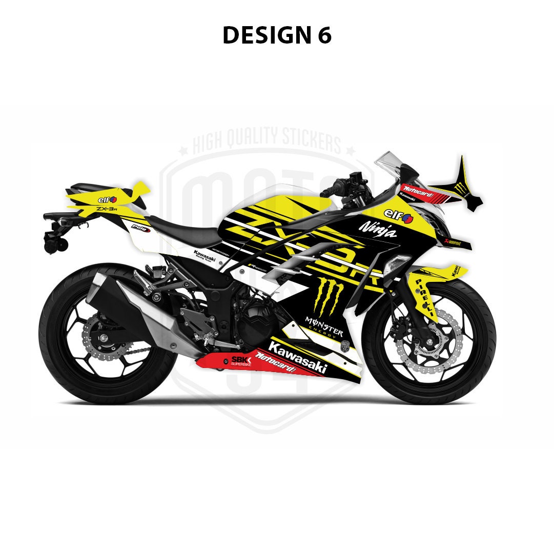 Kawasaki Ninja 300 2013 2017 WSBK Theme Graphic Decal Wrap Sticker Set Etsy UK