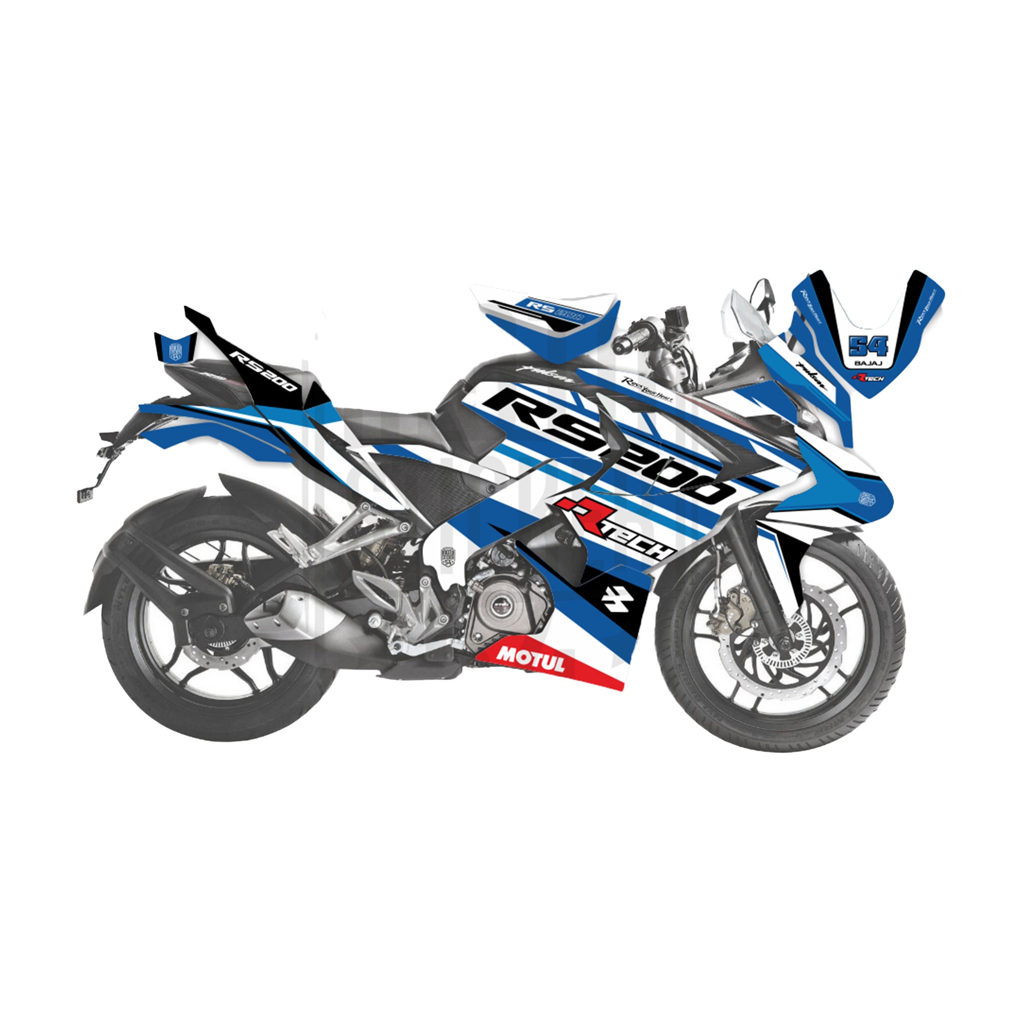 Bajaj Pulsar RS200 Rtech Theme Graphic Kit Decal Wrap Set Etsy