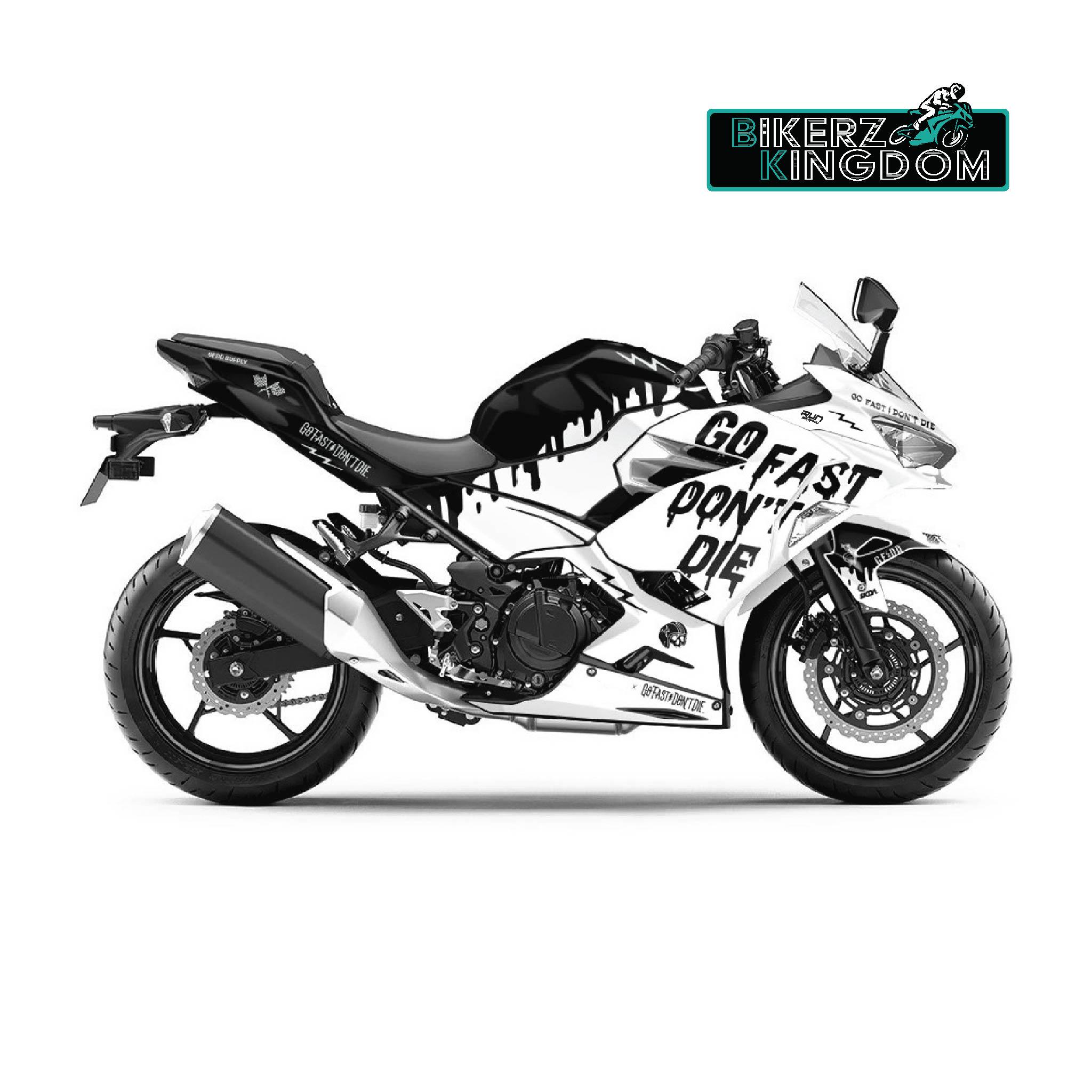Ninja 400 グラフィック デカール ラップ：「Go Fast Don't Die
