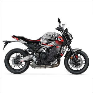 Yamaha MT09 2014 -2024 High-Quality Grey and Red Design Graphic Kit Decal Wrap