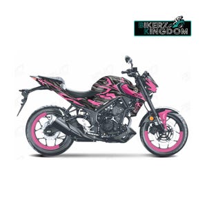 Yamaha MT03 Camo Graphic Kit & Wheel Rim Tape Design pasuje do modeli 2014-2024 Zestawy naklejek motocyklowych Owijki winylowe na motocykl