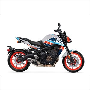 Yamaha MT09 Orange Baby Blue Kit 2014-2024 Modele Zestawy naklejek motocyklowych Naklejki winylowe na motocykl