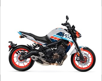 Yamaha MT09 Orange Baby Blue Kit 2014-2024 Models Motorcycle Decal Sticker Sets Motorcycle Vinyl Wraps