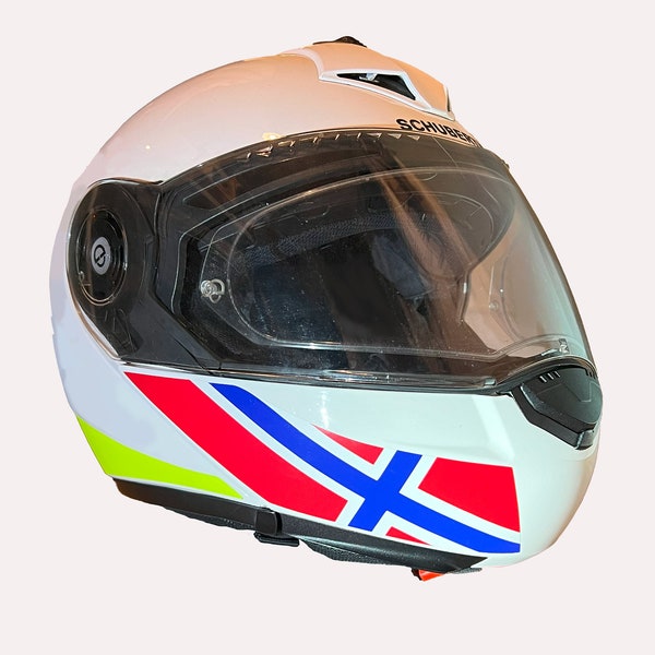 Norwegian flag sticker motorbike helmet - Schuberth C3 Pro -jbnordic