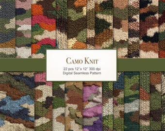 Camouflage Camo Seamless Pattern. Repeated Digital Paper Bundle ...