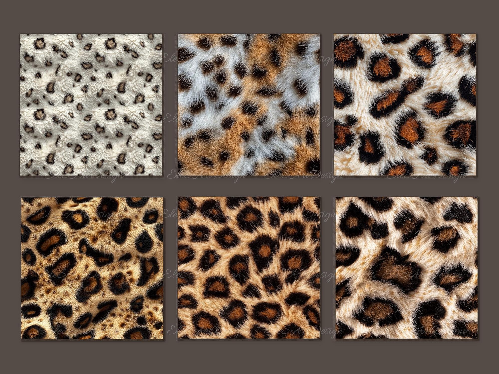Leopard Fur Seamless Pattern Texture Digital Craft Paper Pages ...