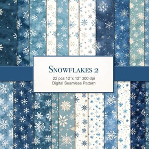 Eenvoudige sneeuwvlokken blauw wit winter naadloze aquarel patroon. Commercieel gebruik. Knutselen, plakboek, rommeldagboek. VERPAKKING VAN 26