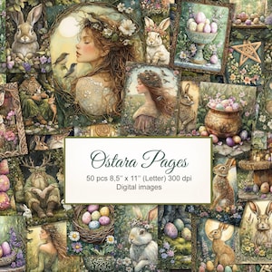 Ostara druckbare Seiten.  Wicca Wicca Pagan Keltische Magie. Wall Art Poster Ephemera Junk Journal. Digitaler Download.  50ER PACK