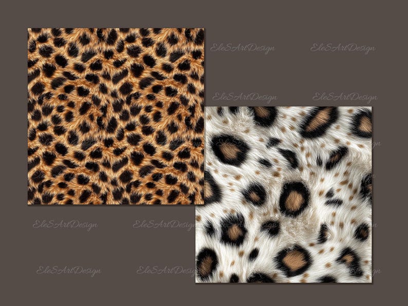 Leopard Fur Seamless Pattern Texture Digital Craft Paper Pages ...