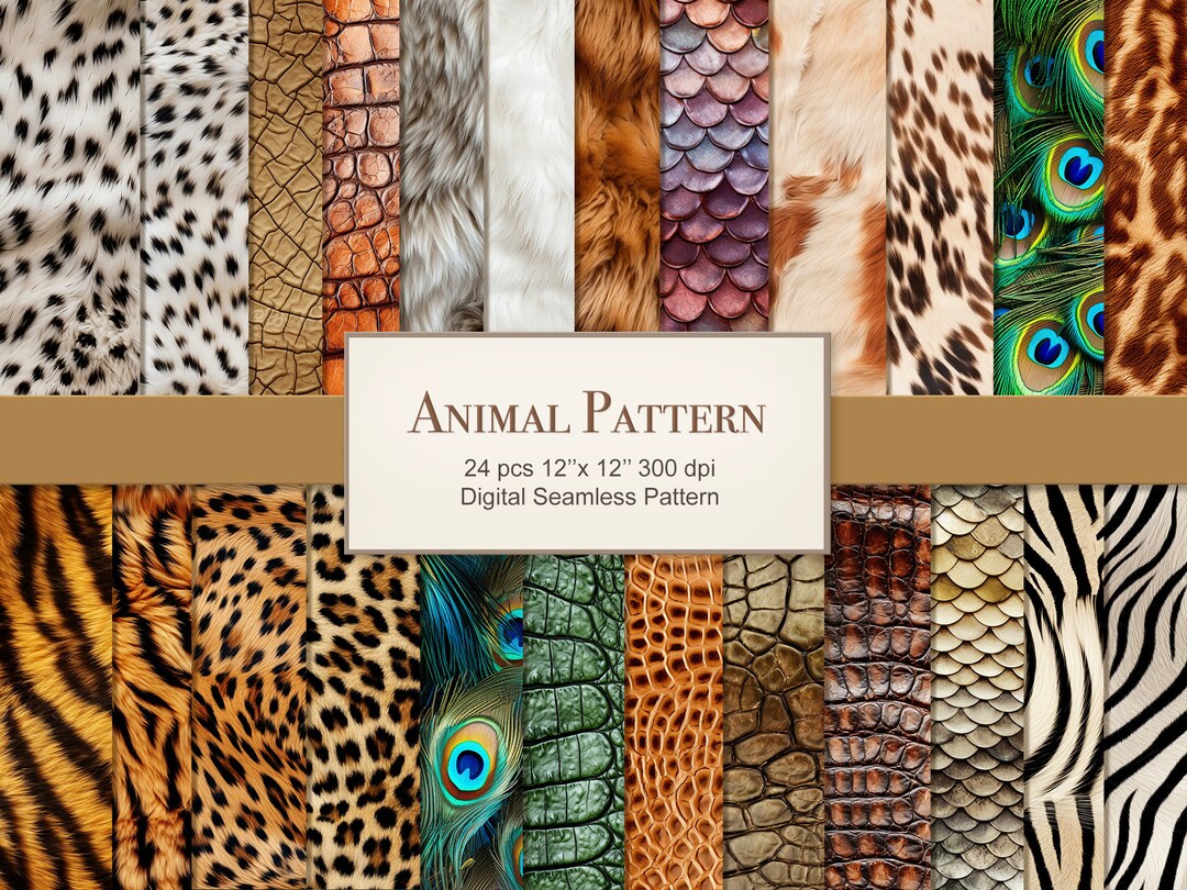 Fur Pattern Samples Animal Leather Fur Skin Seamless Pattern Texture Digital Craft Paper ...