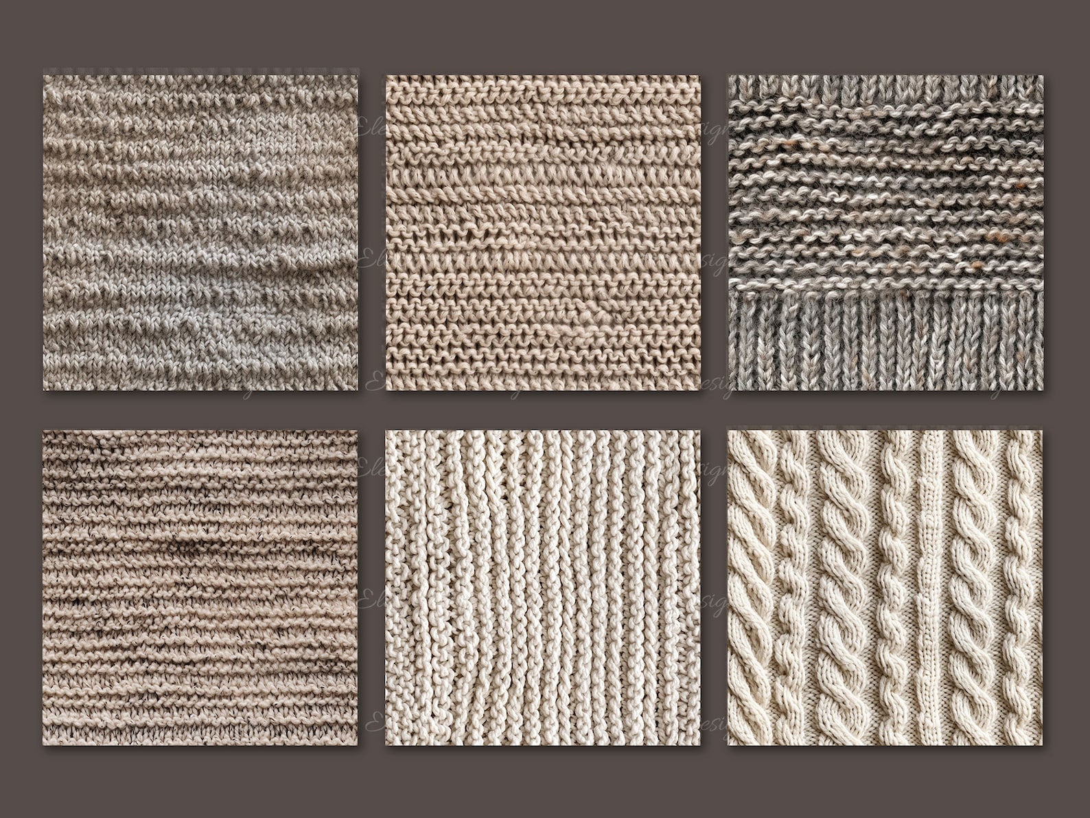 Textured Knits Beige Brown Natural Knits Seamless Pattern. Knitted Texture Digital ...