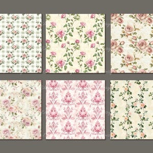 Roses Flowers Watercolor Floral Seamless Pattern. Digital Craft Paper ...