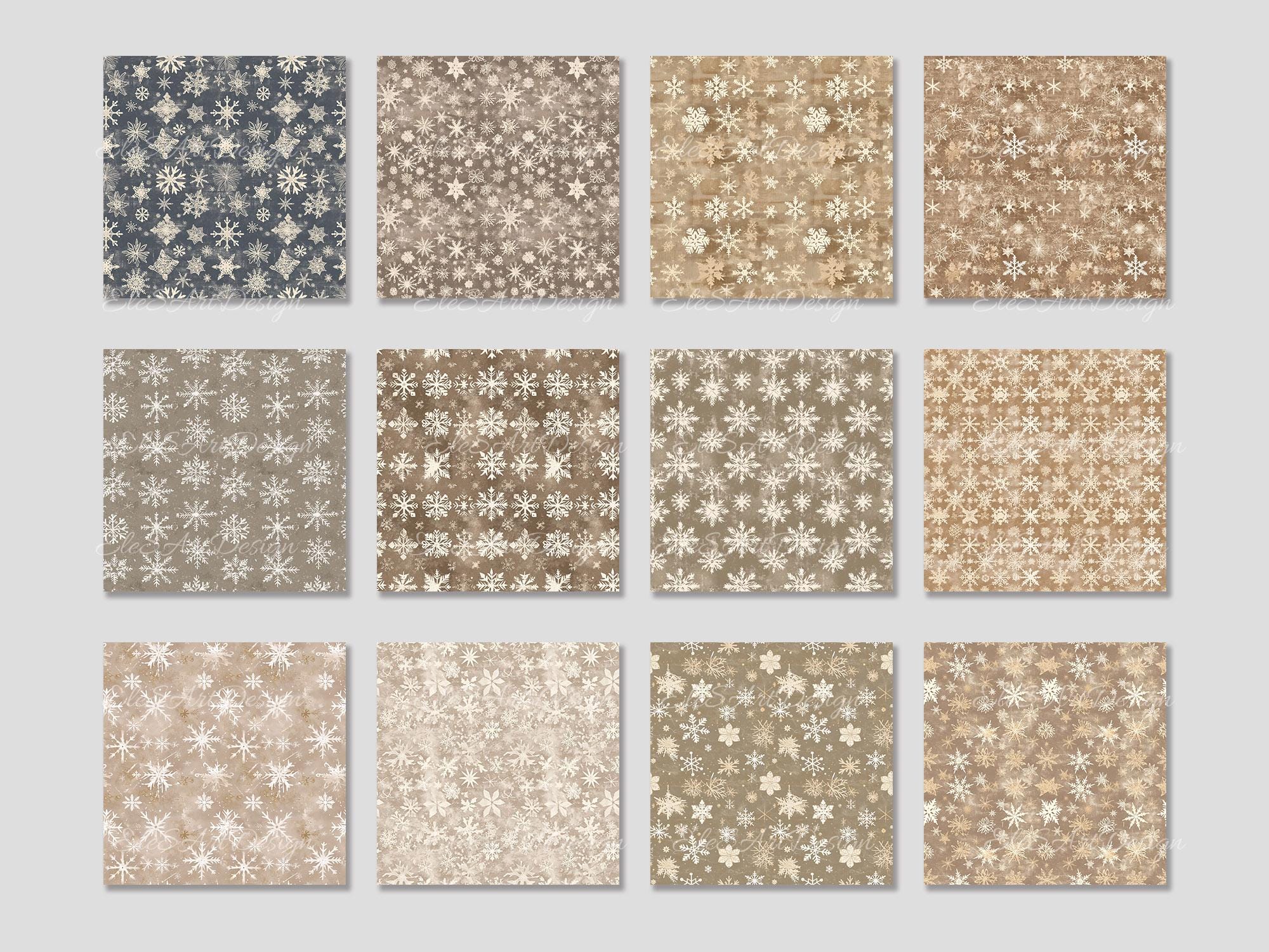 Snowflakes Neutral Beige Grey Background. Seamless Pattern. Commercial ...